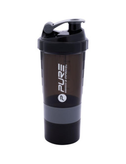 Bidon fitness shaker 500ml black grey pure 2 improve 2