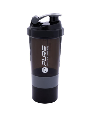 Bidon fitness shaker 500ml black grey pure 2 improve