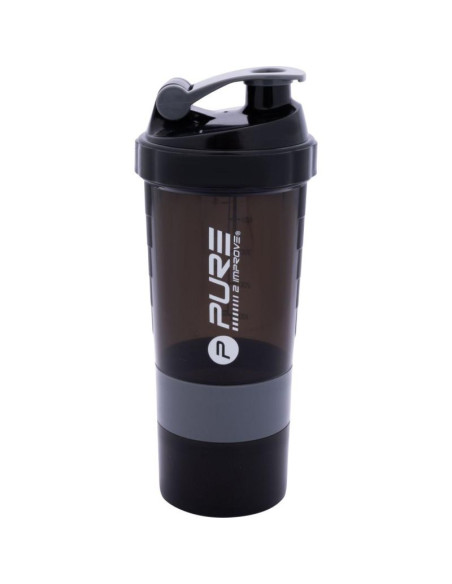Bidon fitness shaker 500ml black grey pure 2 improve