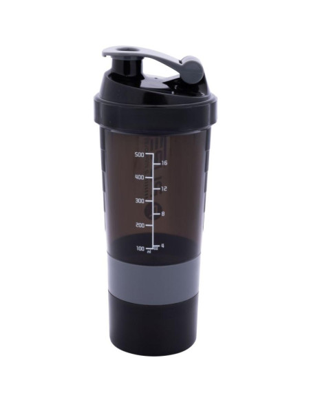 Bidon fitness shaker 500ml black grey pure 2 improve