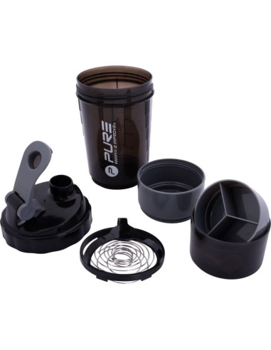 Bidon fitness shaker 500ml black grey pure 2 improve