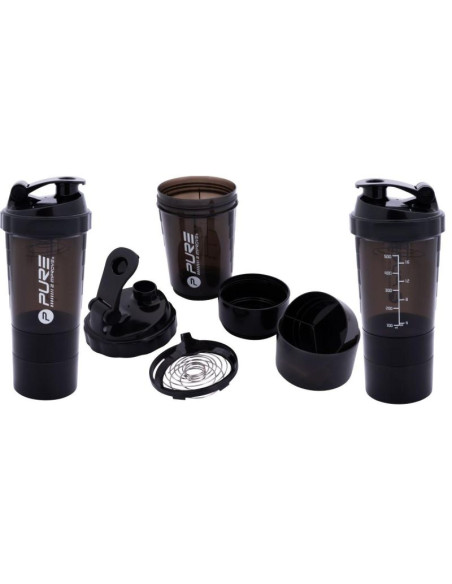 Bidon fitness shaker 500ml black pure 2 improve