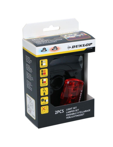 Zestaw lamp rowerowych led przód tył dunlop