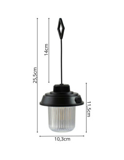 Latarka lampa camping usb 3 rodzaje światła redcliffs czarny 2