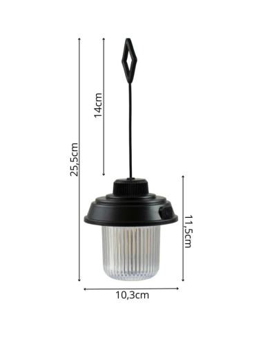 Latarka lampa camping usb 3 rodzaje światła redcliffs czarny