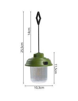 Latarka lampa camping usb 3 rodzaje światła redcliffs khaky 2