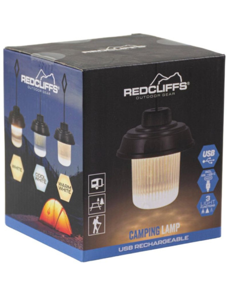 Latarka lampa camping usb 3 rodzaje światła redcliffs khaky