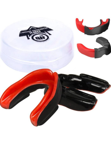 Żelowy ochraniacz na zęby + pudełko - czarno-czerwony | geltech