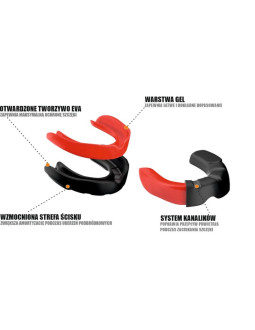 Żelowy ochraniacz na zęby + pudełko - czarno-czerwony | geltech 2