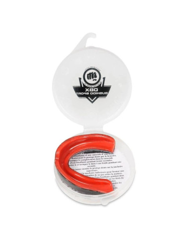 Żelowy ochraniacz na zęby + pudełko - czarno-czerwony | geltech