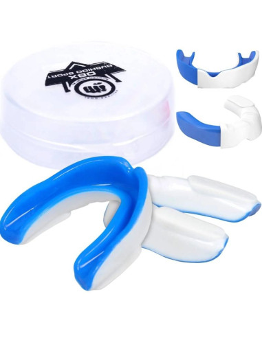 Żelowy ochraniacz na zęby + pudełko - biało-niebieski | geltech