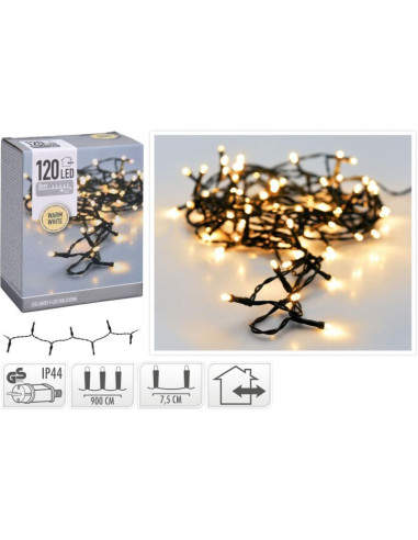 Lampki choinkowe łańcuch świetlny 120 led ciepły biały