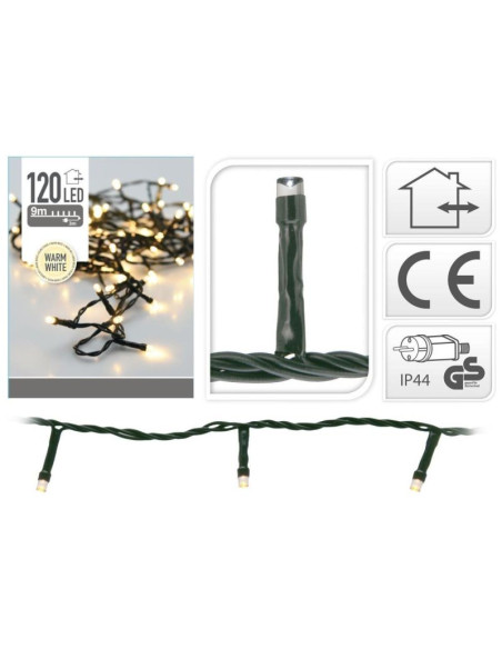 Lampki choinkowe łańcuch świetlny 120 led ciepły biały