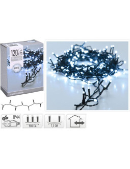 Lampki choinkowe łańcuch świetlny 120 led zimny biały