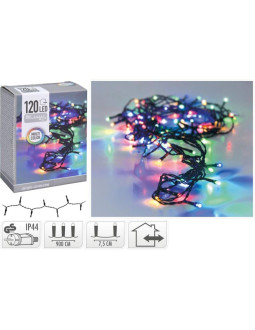 Lampki choinkowe łańcuch świetlny 120 led multikolor