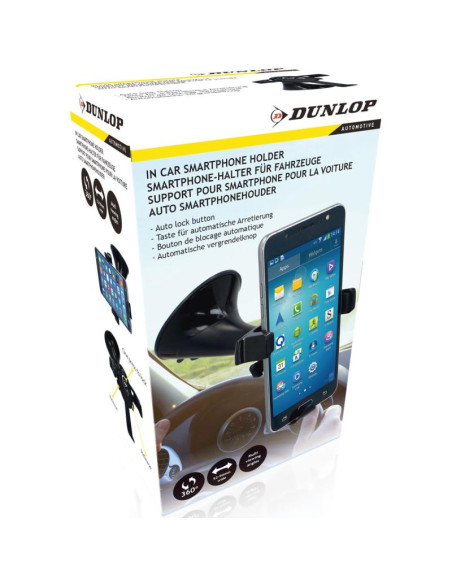 Uchwyt na telefon do samochodu uniwesalny obracany 360 stopni przyssawka dunlop