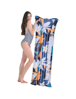 Materac dmuchany kwiaty 174x59x18cm 33258 niebieski