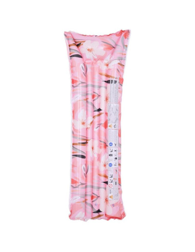 Materac dmuchany kwiaty 174x59x18cm 33258 różowy