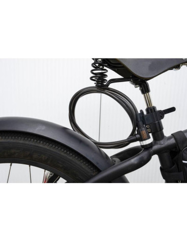 Zapięcie rowerowe linka na zamek 10x1800mm z uchwytem black+decker