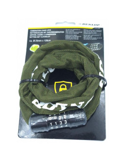 Zapięcie rowerowe dunlop łańcuch na szyfr dł.120cm - khaky