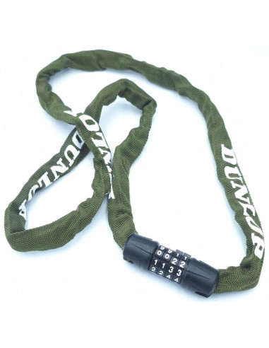 Zapięcie rowerowe dunlop łańcuch na szyfr dł.120cm - khaky