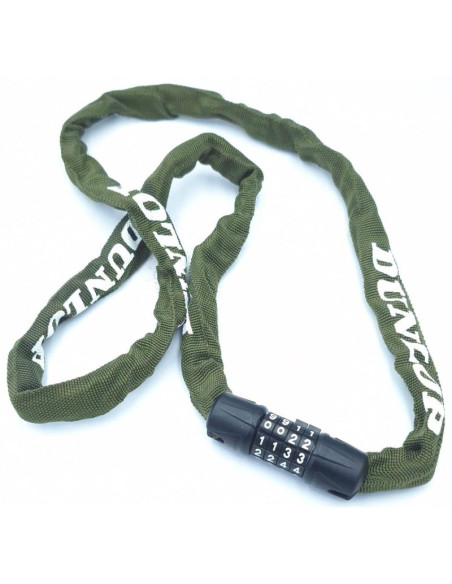 Zapięcie rowerowe dunlop łańcuch na szyfr dł.120cm - khaky