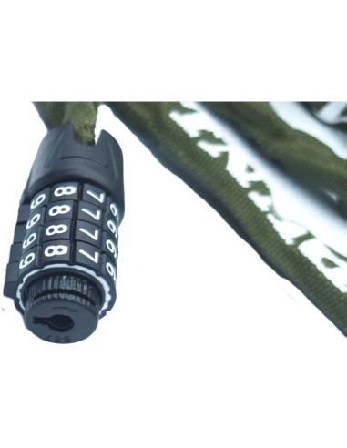 Zapięcie rowerowe dunlop łańcuch na szyfr dł.120cm - khaky