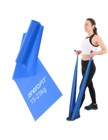 Taśma treningowa do ćwiczeń pilates 2000x150x0,550mm 15-25kg niebieska