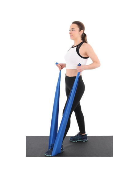 Taśma treningowa do ćwiczeń pilates 2000x150x0,550mm 15-25kg niebieska