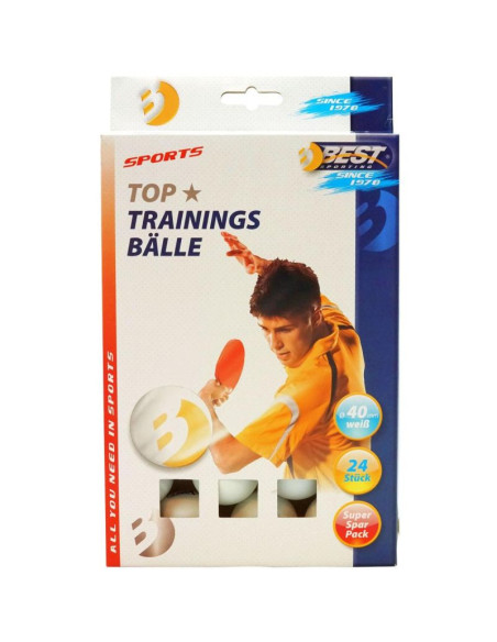 Piłeczki do tenisa stołowego best sporting training 24szt białe