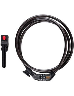 Zapięcie rowerowe linka na szyfr 10x900mm z uchwytem black+decker