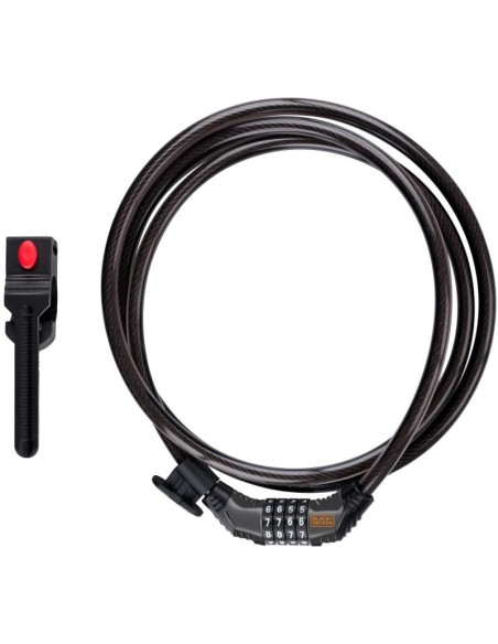 Zapięcie rowerowe linka na szyfr 10x900mm z uchwytem black+decker