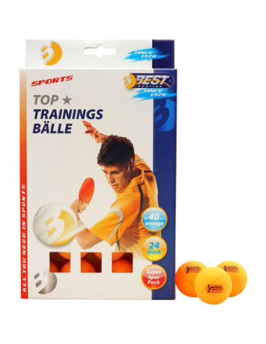 Piłeczki do tenisa stołowego best sporting training 24szt pomarańczowe