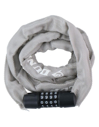 Zapięcie rowerowe dunlop łańcuch na szyfr dł.120cm - szary