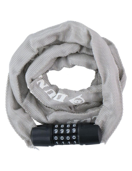 Zapięcie rowerowe dunlop łańcuch na szyfr dł.120cm - szary