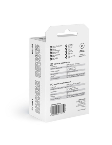 Savio mysz bezprzewodowa mb-03