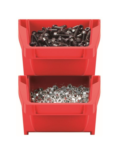 Zestaw pojemników kuwet warsztatowych bineer short 10szt czerwony kistenberg