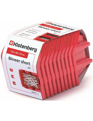 Zestaw pojemników kuwet warsztatowych bineer short 10szt czerwony kistenberg