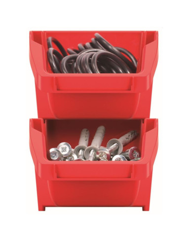 Zestaw pojemników kuwet warsztatowych bineer short 10szt czerwony kistenberg