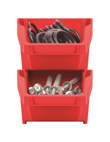 Zestaw pojemników kuwet warsztatowych bineer short 10szt czerwony kistenberg