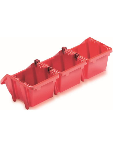 Zestaw pojemników kuwet warsztatowych bineer short 10szt czerwony kistenberg