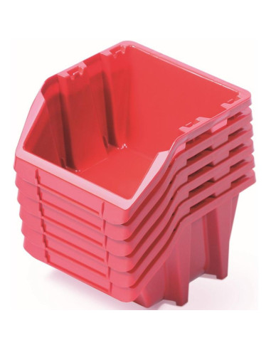 Zestaw pojemników kuwet warsztatowych bineer short 10szt czerwony kistenberg