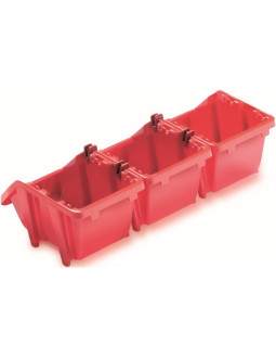 Zestaw pojemników kuwet warsztatowych bineer short 8szt czerwony kistenberg 2