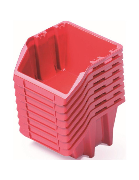 Zestaw pojemników kuwet warsztatowych bineer short 8szt czerwony kistenberg