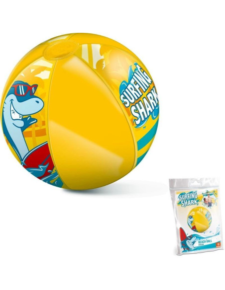 Piłka dmuchana plażowa duża z motywem surfng shark mondo