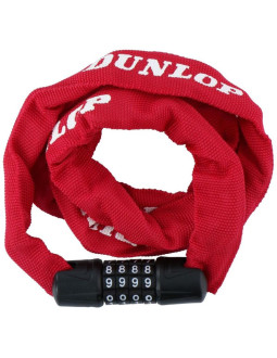 Zapięcie rowerowe dunlop łańcuch na szyfr dł.120cm - czerwony 2