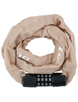 Zapięcie rowerowe dunlop łańcuch na szyfr dł.120cm - beż 2