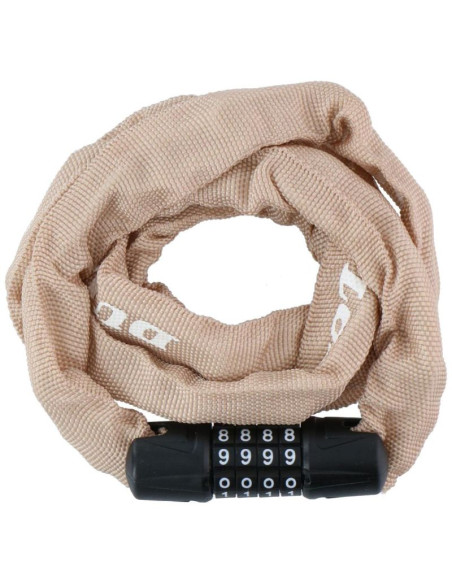 Zapięcie rowerowe dunlop łańcuch na szyfr dł.120cm - beż