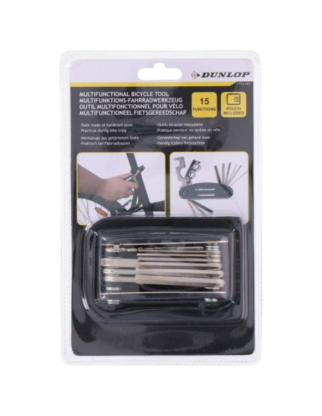 Zestaw narzędzi rowerowych 15 funkcji w etui dunlop