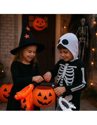 Torba wiadro na cukierki halloween pomarańczowa